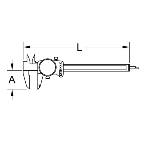 KS Tools Calibro a corsoio a quadrante, precisione misurazione +/-0,02