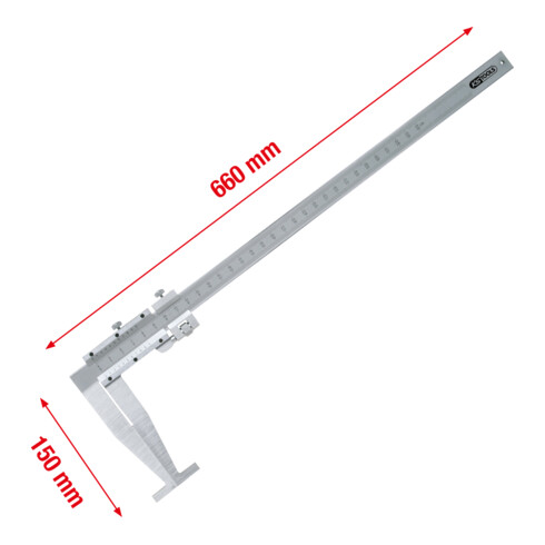KS Tools Calibro a corsoio per freni a tamburo di autocarri 0-500mm, 660mm