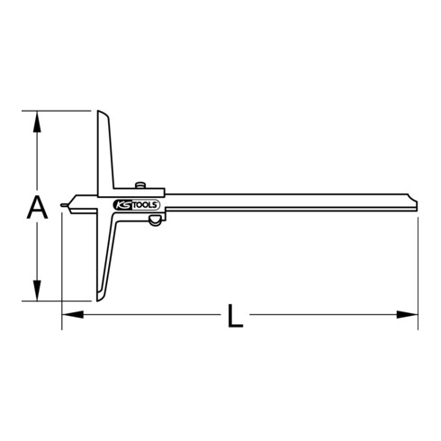 KS Tools Calibro di profondità con perno di misura