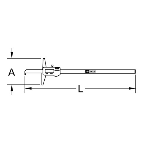 KS Tools Calibro di profondità digitale 0-500mm, 580mm