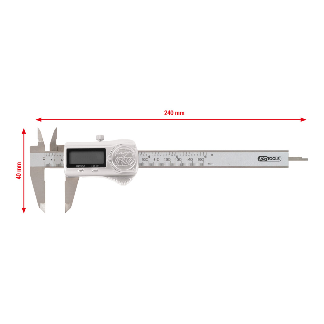 KS Tools Calibro digitale IP67 0-150mm, 240mm