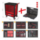 KS Tools Carrello da officina nero/rosso RACINGline con 7 cassetti e 598 utensili di prima qualità-1