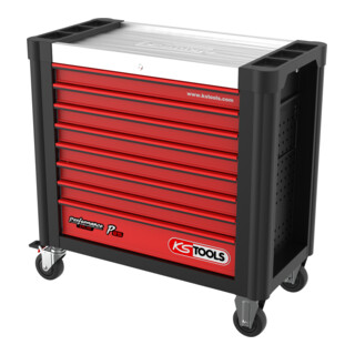 KS Tools Carrello da officina PERFORMANCEplus P45, nero/rosso