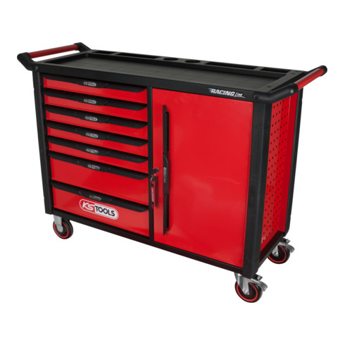 KS Tools Carrello da officina RACINGline Nero/Rosso con 7 cassetti e 1 porta