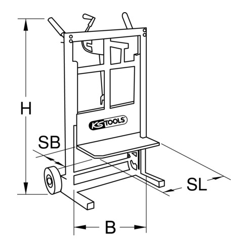 KS Tools Carrello per trasporto radiatori, 150kg