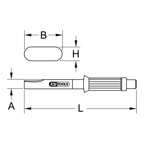 KS Tools carrosserie snijbeitel, recht