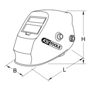 KS Tools Casco di protezione automatico per saldatori, modello Flame-4
