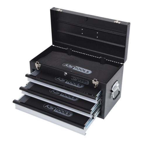 KS Tools Cassetta degli attrezzi con 3 cassetti, nera, L508xH255xl303mm