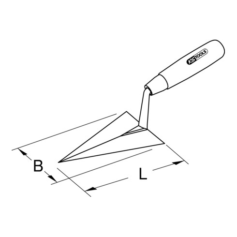 KS Tools Cazzuola per pulizia, 160mm, con manico in legno