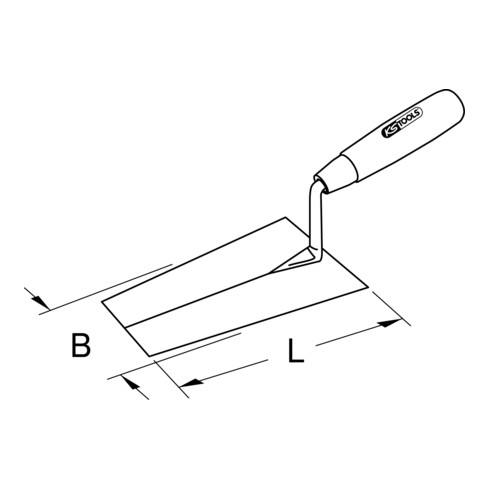 KS Tools Cazzuola per stuccatori, angolare, con manico in legno