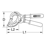 KS Tools Cesoia a cricco isolata per cavi, 400mm-3