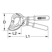 KS Tools Cesoia a cricco isolata per cavi, 530mm-3