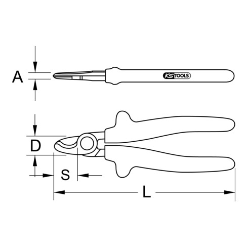KS Tools Cesoie per cavi CLASSIC 1000V