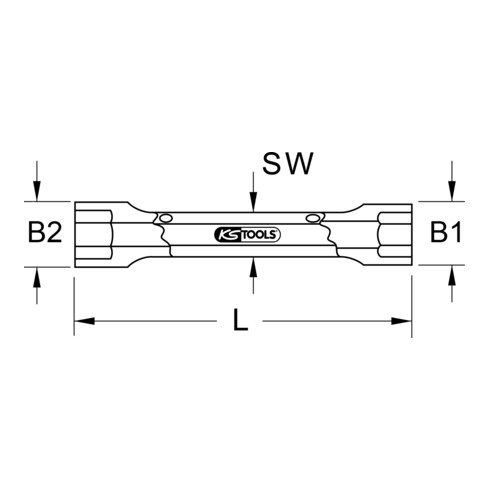 KS Tools Chiave a bussola BRONZEplus esagonale bilaterale, 12x14mm