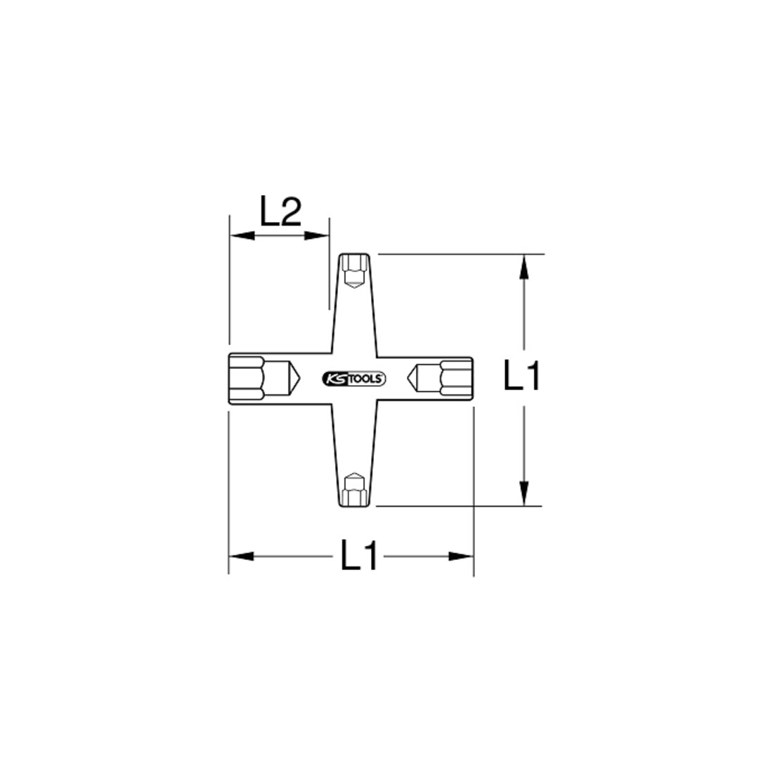 KS Tools Chiave a croce isolata, 10x12x14x17mm