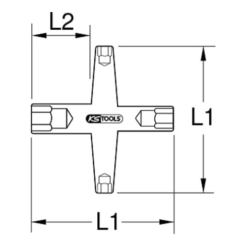 KS Tools Chiave a croce isolata, 11x13x14x17mm