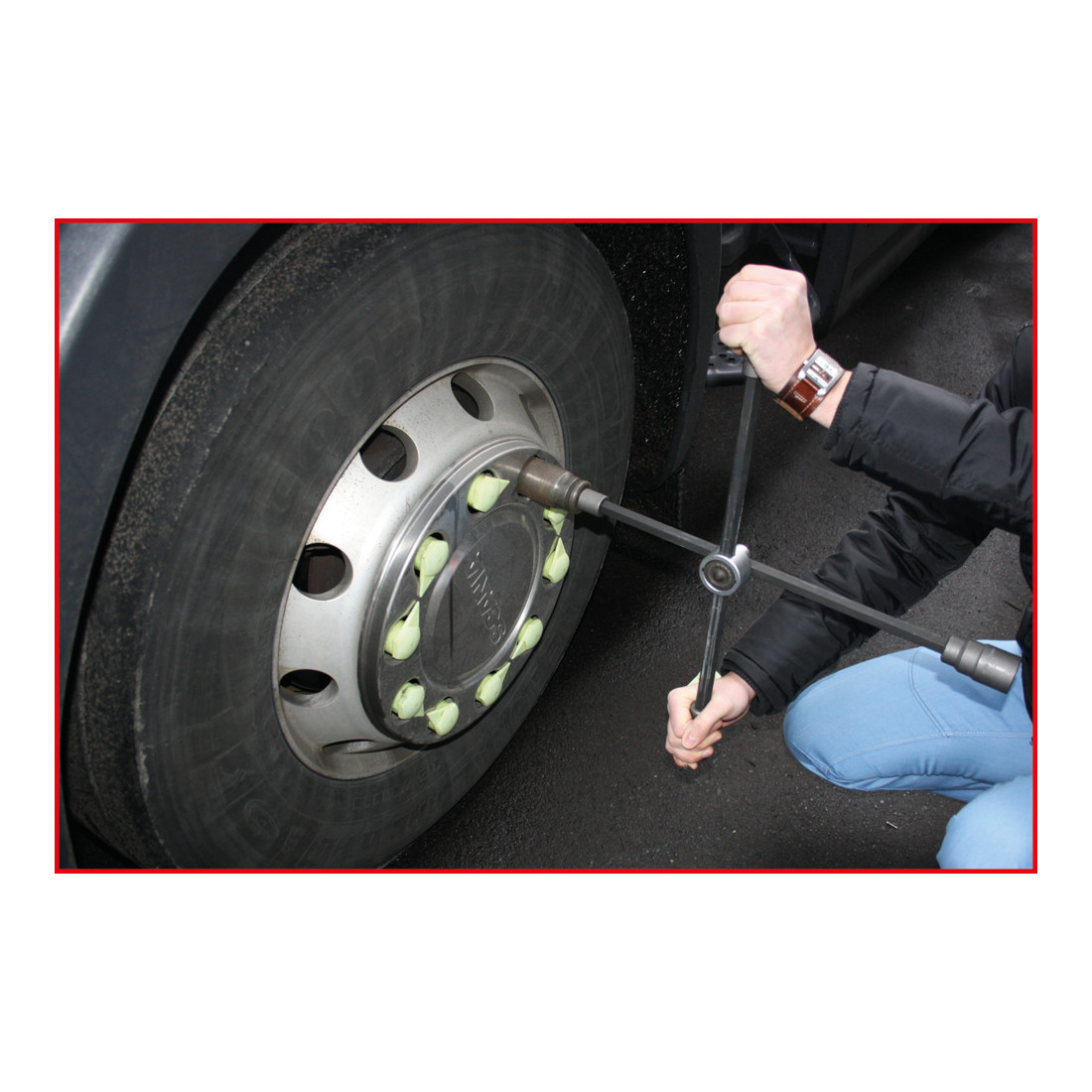 KS Tools Chiave a croce per bulloni ruote auto con snodo, 3/4"x24x27x32mm