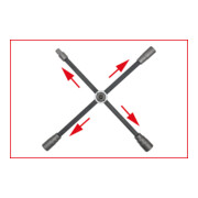 KS Tools Chiave a croce per bulloni ruote auto con snodo, 3/4"x24x27x32mm-4