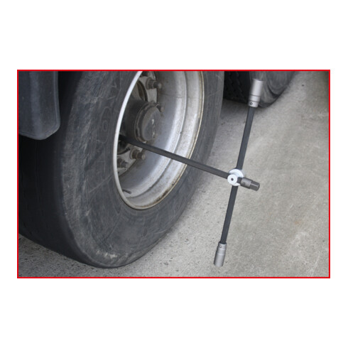 KS Tools Chiave a croce per bulloni ruote auto con snodo, 3/4"x24x27x32mm