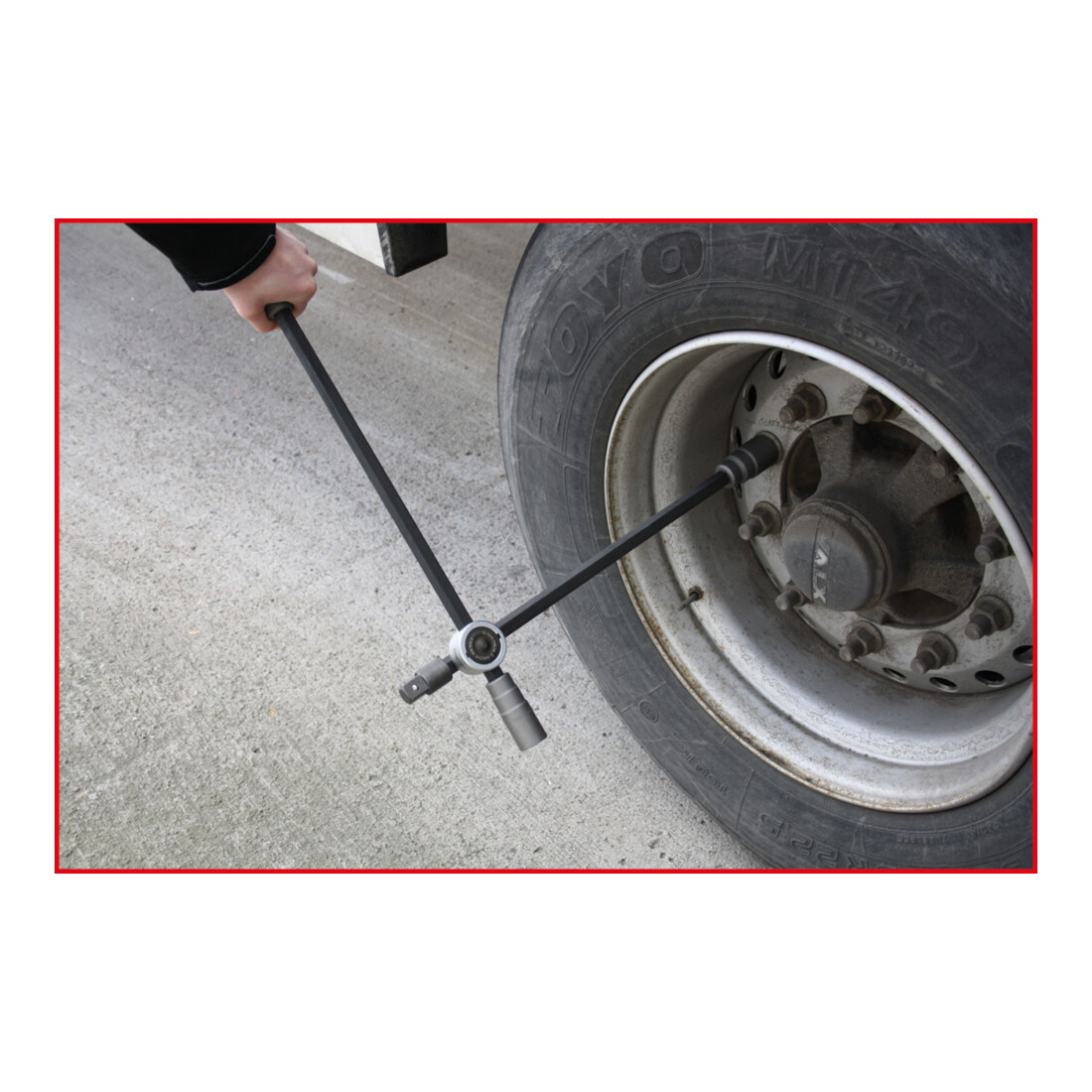 KS Tools Chiave a croce per bulloni ruote auto con snodo, 3/4"x24x27x32mm