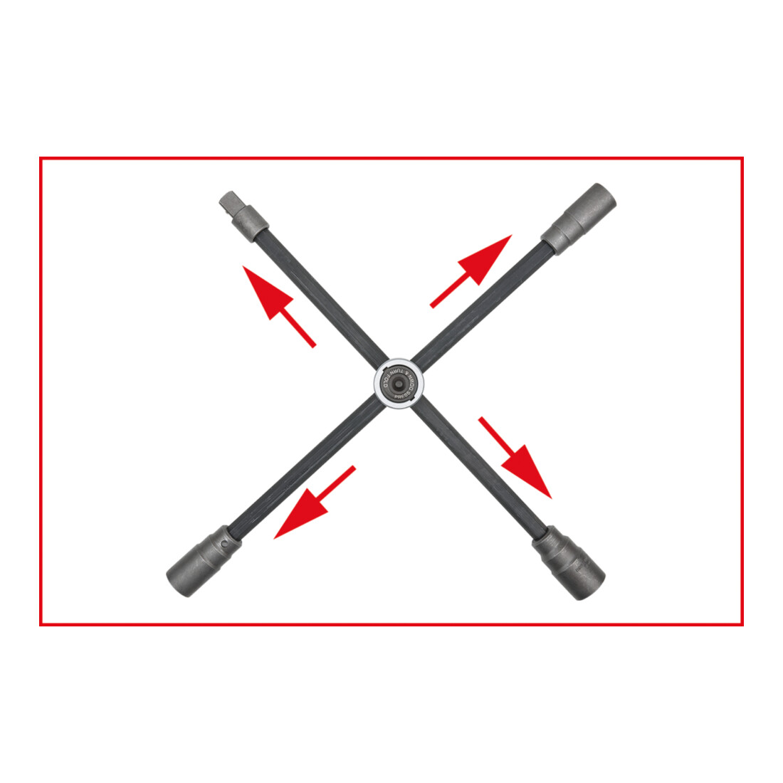 KS Tools Chiave a croce per bulloni ruote auto con snodo, 3/4"x24x27x32mm