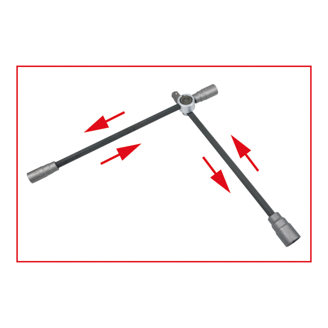 KS Tools Chiave a croce per bulloni ruote auto con snodo, 3/4"x24x27x32mm
