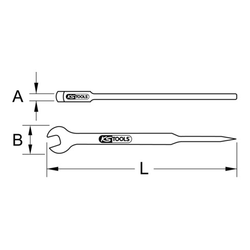 KS Tools Chiave a forchetta BRONZEplus per montaggio, con perno, a gomito, in pollici