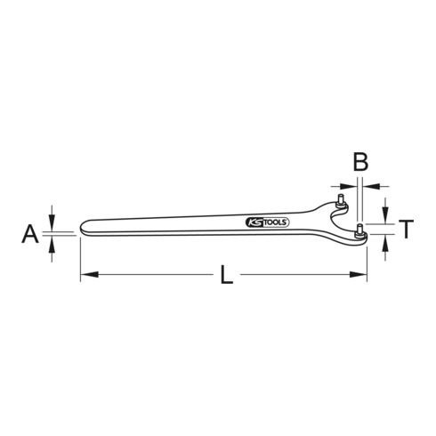 KS Tools Chiave articolata per dado cilindrico a due fori frontali, 125 - 200mm