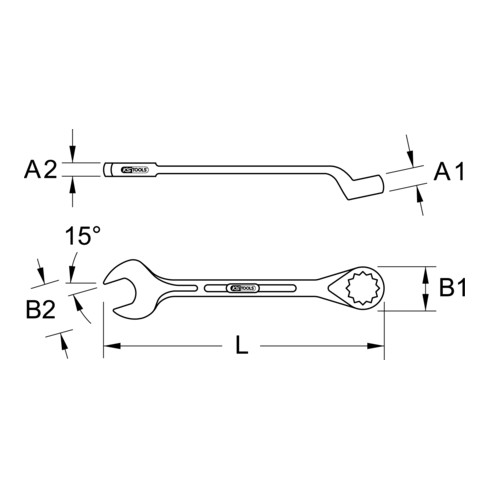 KS Tools Chiave combinata  CLASSIC a gomito