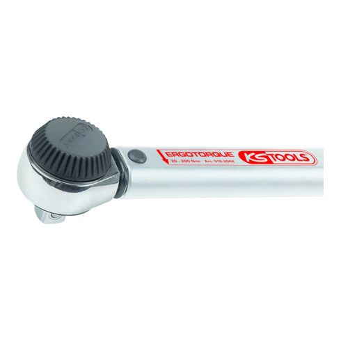 KS Tools Chiave dinamometrica di base ERGOTORQUE 1/2", con testa a cricco reversibile a manopola, 40-200Nm