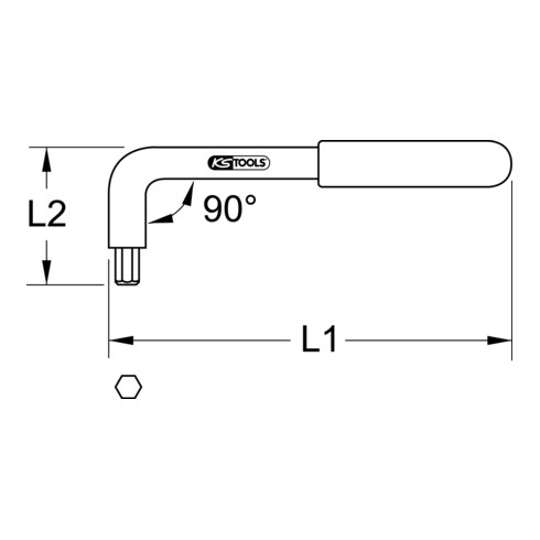 KS Tools Chiave maschio esagonale piegata, con isolamento protettivo, 5/32"