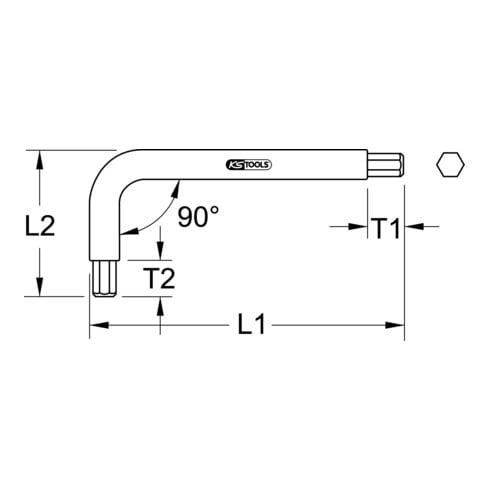 KS Tools Chiave maschio piegata TITANplus esagonale in pollici