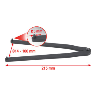 KS Tools Chiave per frontali Ø 14 - 100mm con diametro del perno 5,0mm