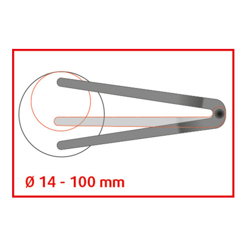 KS Tools Chiave per frontali Ø 14 - 100mm con diametro del perno 5,0mm