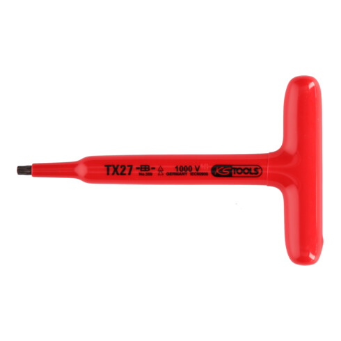 KS Tools Chiave per perni TX con manico a T e isolamento protettivo, T10, 120mm
