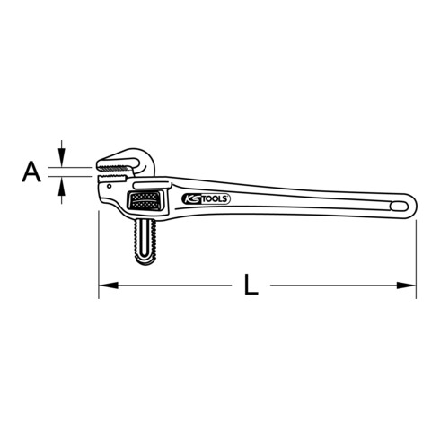 KS Tools Chiave per tubi a una mano in alluminio, 1,1/2"