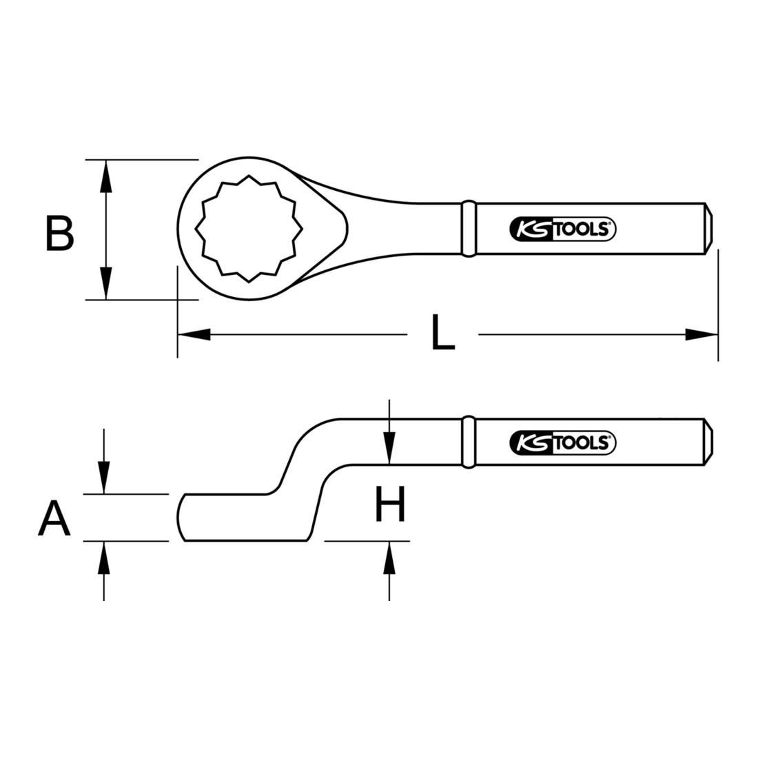 KS Tools Chiave poligonale a percussione BRONZEplus, a gomito