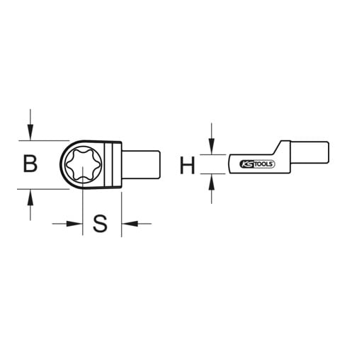 KS Tools Chiave poligonale ad innesto TX-E 14x18mm, 14x18