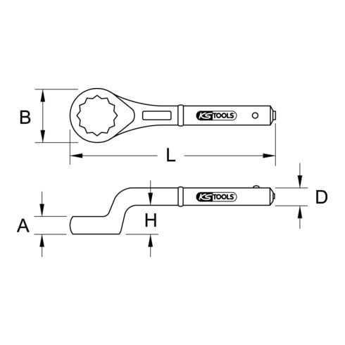 KS Tools Chiave poligonale curva BRONZEplus, a gomito, in pollici