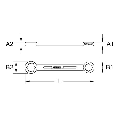 KS Tools Chiave poligonale doppia BRONZEplus dritta, pollici