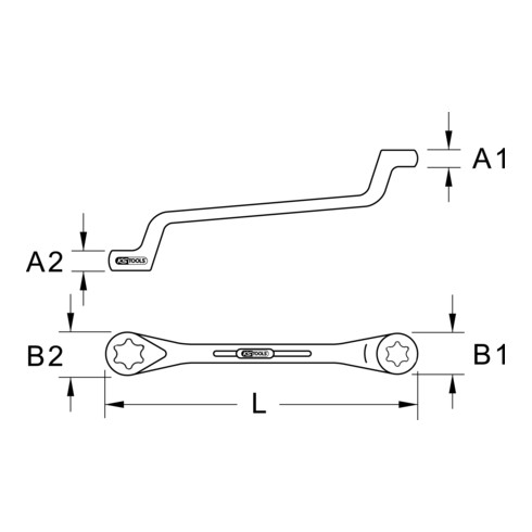 KS Tools Chiave poligonale doppia CLASSIC TX-E, a gomito