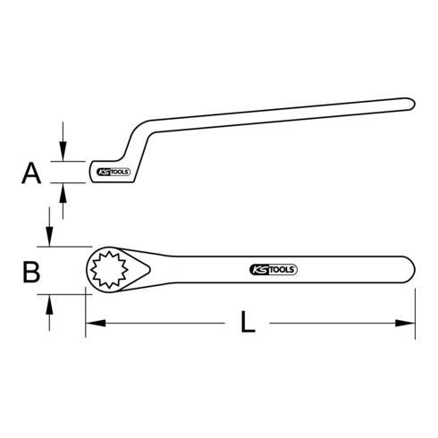 KS Tools Chiave poligonale isolata a gomito