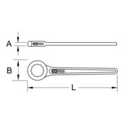 KS Tools Chiave poligonale semplice, diritta, 2,1/2"-3