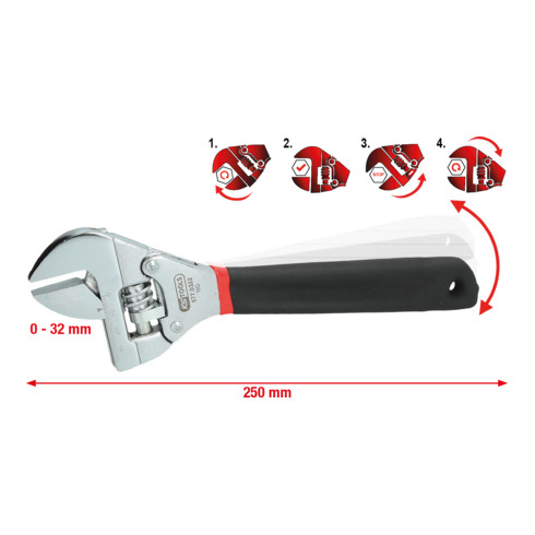 KS Tools Chiave regolabile a rullino con cricchetto 0 - 32mm