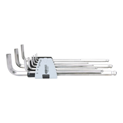 KS Tools Chiavi a brugola esagonali in acciaio inox XL, 9pz.