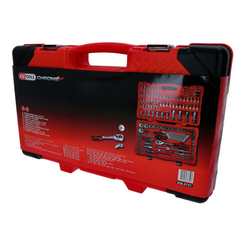 KS Tools Chiavi a bussola 1/4"+1/2" CHROMEplus, 151pz.