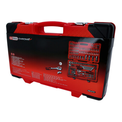 KS Tools Chiavi a bussola 1/4"+1/2" CHROMEplus, 151pz.