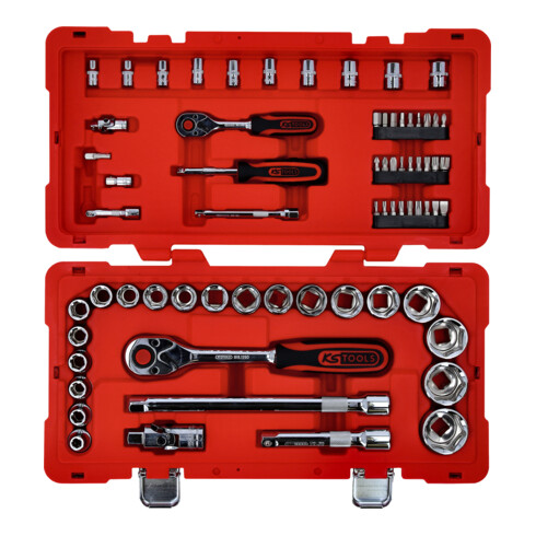 KS Tools Chiavi a bussola 1/4"+1/2" CHROMEplus, 68pz.