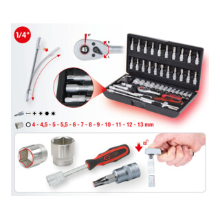 KS Tools Chiavi a bussola 1/4", 48pz.