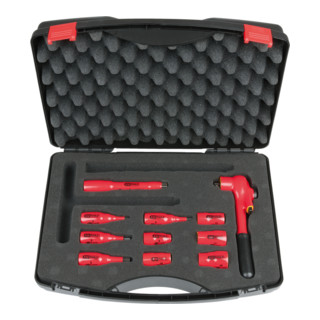 KS Tools Chiavi a bussola isolate 3/8", cricchetto da 11pz. con meccanismo di bloccaggio
